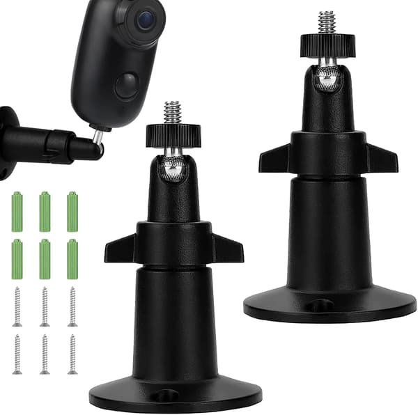 2-pack metal camera wall mount, adjustable for outdoor use, compatible with Arlo Pro, Arlo Go, Arlo Light and other compatible models