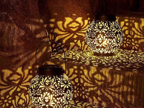 Solcellelampe lanterne sort Svart black