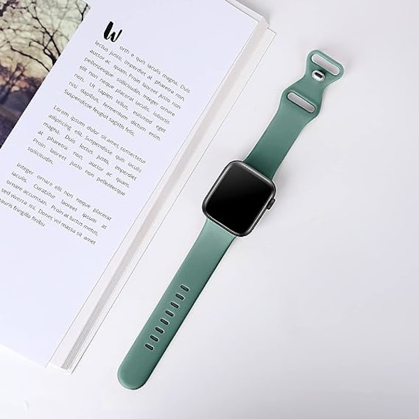 Rannekkeet yhteensopivat Apple Watch 38mm 40mm 41mm kanssa, Vaihto Pehmeä Silikoni Urheilu Lisävaruste Ranneke Rannekkeet Naisille Miehille（Männynvihreä）
