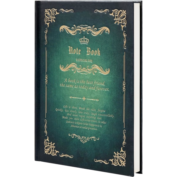Inbunden journalanteckningsbok, A5 Classic Vintage Writing Ruled Magic Journal, 240 sidor papper för skola, kontor, hem, 8,1" X 5,5" (grön)