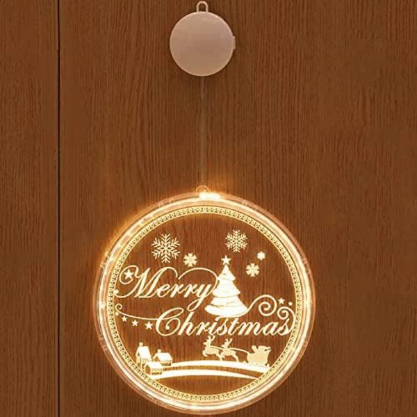 LED String Light Fönsterhängande Dekorativt 3D String Light Jullykta Julgranshängande ljus för inomhus utomhus (god jul)