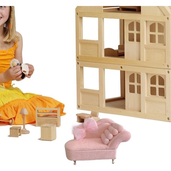 1/12 Dukkehus Sofa, Miniatyr Møbler Stue Ornamenter, Soverom Innredning Liv Scene Tilbehør, Smykkeoppbevaringsboks for 6-tommers Dukker Figurer