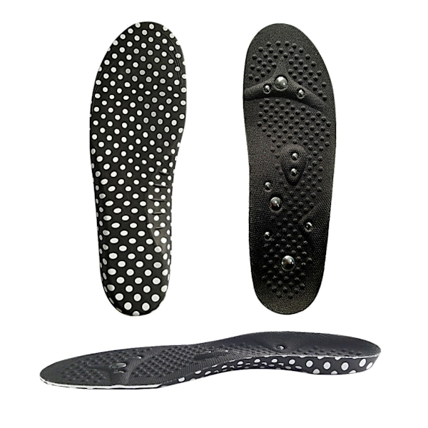 1 Par Magnetiska Akupressursulor Unisex Fotvalvsstöd Främjar Cirkulation Lindrar Trötthet Ortopediska Black-white M 40-43