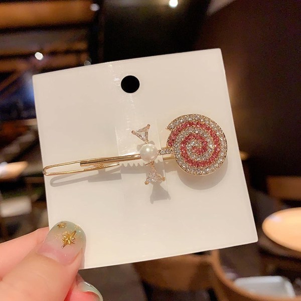 Rhinestone Pearl Hårclips - Vakre Krystall Lollipop Hårartikler Små Alligator Side Clips Tykke Tynne Hår Sklisikre Hårnål Tilbehør