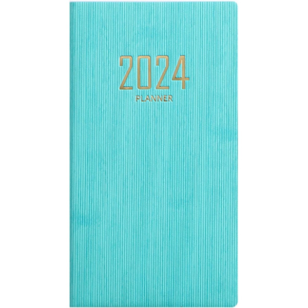 2024 Planerare A6 Planerare Notebook Konstläderomslag Tjockt Mjukt Skrivande 2024 Agenda Notebook för Hemmakontor Skola, GRÖN, 2 st