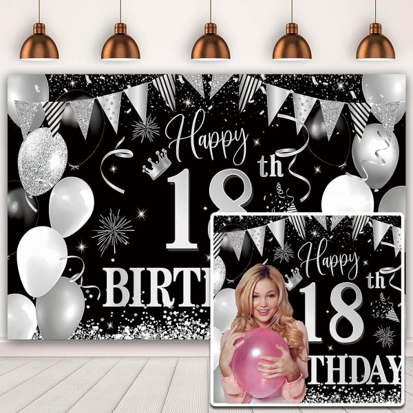 7x5Ft Happy Birthday Backdrop Girl or Boy 18th Birthday Background Decoration Birthday Party Supplies Photo Background Cake Table