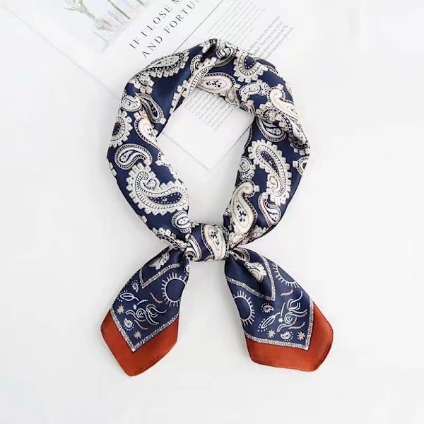 Damscarf, siden, ljus färg Navy cashew