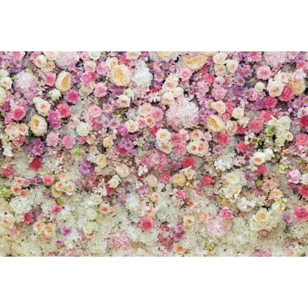 7x5ft Blommavägg Bakgrund för fotografering Porträtt Rose Daisy Kronblad Rosa Vit Lila Blommig bakgrund Engagemang Baby Shower Bday Party Dekoration