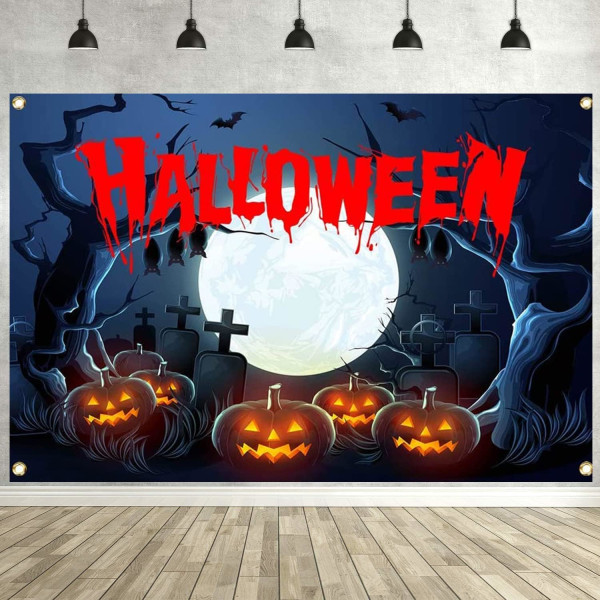 Halloween Pumpkin Ghost Banner Tausta Halloween Bat Pumpkin Valokuvaus Tausta Halloween Outdoor Indoor Juhlakoristeet
