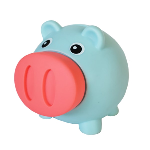 Mini Piggy Bank, Cute Pig Go Oink-Oink, Shatterproof Coin Bank, Great First Money Bank (blå)