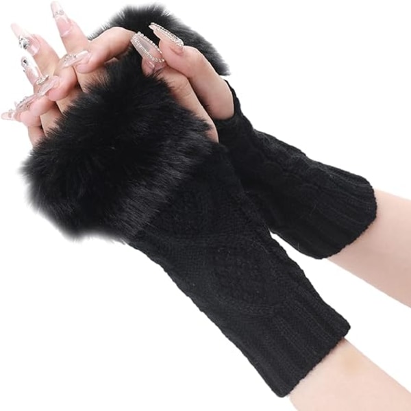 2 par votter for kvinner - Vinterhansker - Ermer for kvinner - Varme - Unisex - for å holde kvinner - Stretchy mansjetter,F