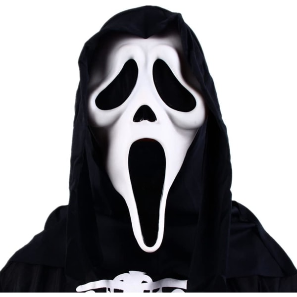 Halloween-maske Skræmmende kraniummaske Horror fuld hovedmaske Halloween-pynt udendørs kostume Uhyggelig cosplay rekvisit