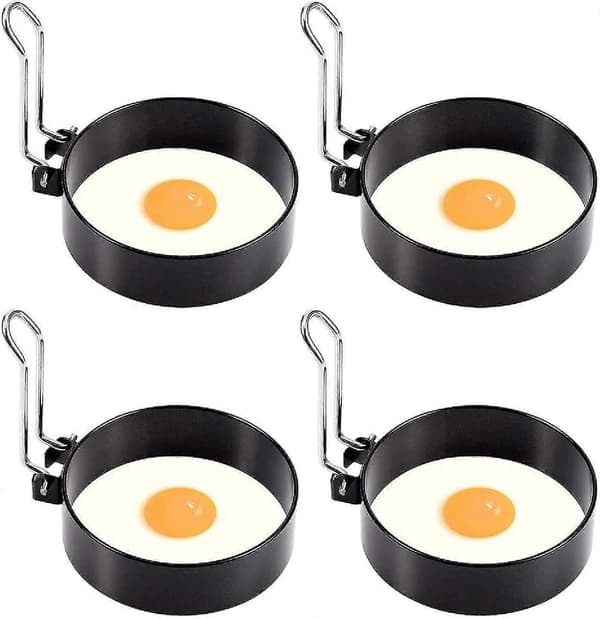 Eggringer i rustfritt stål, 4 stk. Non-stick Poachette-ringer Eggform Omelett Mini Pannekaker Runde Eggringer For Stekte Og Posjerte Egg Crumpets_
