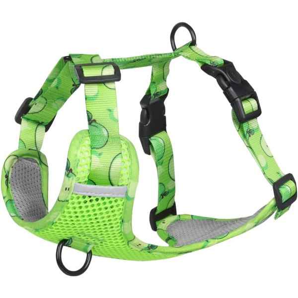 Dog Breathable Harness for Summer, No Pull Adjustable D-Ring Reflective Harness Webbing Walking Harness for Small Meduim Large Dogs(Green,XL)