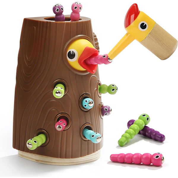 Montessori-leker for 2-åringer - Magnetisk fuglematingslek for utvikling av finmotorikk for gutter og jenter