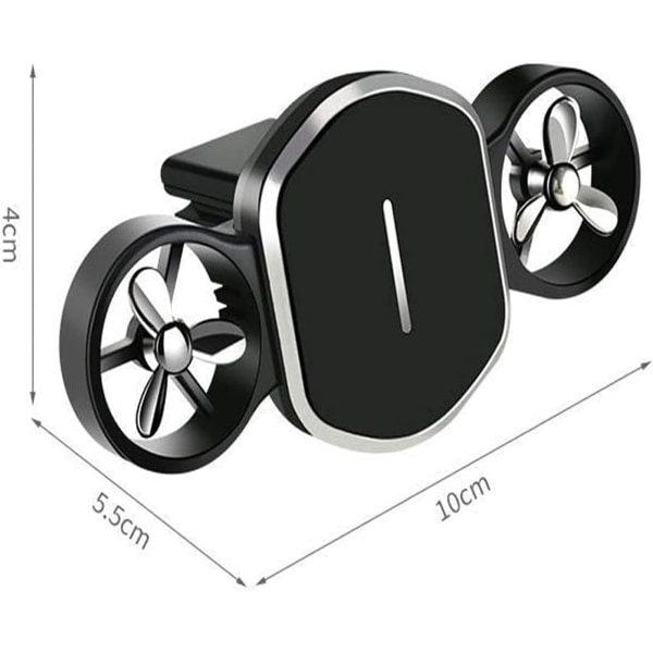 Magnetisk biltelefonholder Aromaterapiuttaksholder Multifunksjonell bilmagnetisk holder for Twin-Turbo kjøretøy (farge: svart)