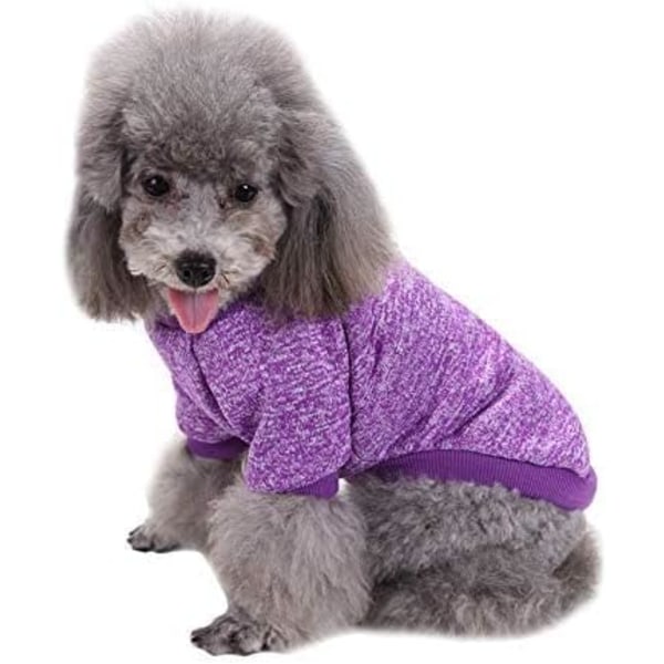 Lemmikkikoiran vaatteet Koiran villapaita Pehmeä paksu lämmin pentukoiran paita Talven koiranpentupaita koirille (Large, Violetti)