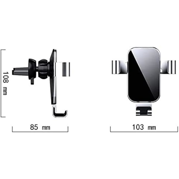 Biltelefonholder Navigationsbeslag Snap-On-udtag 360° rotation Telefonholder Hærdet glas Universal Velegnet til 4-6,7 tommer smartphone