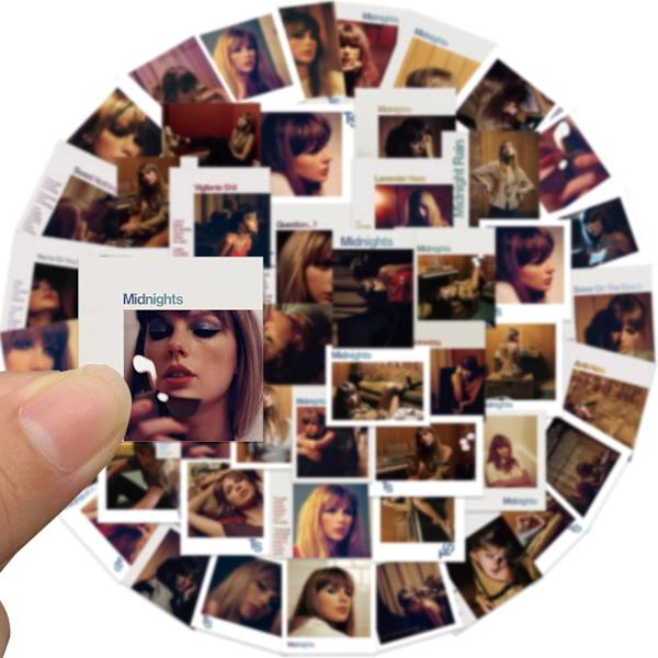 Taylor Music -tarrat 50 kpl, Ablum -tarrat aikuisille, vedenpitävät vinyylitarrat teini-ikäisille tytöille vesipulloon, kannettavaan tietokoneeseen, puhelimeen, rullalautaan, pyörään, matkatavaroihin, kitaraan
