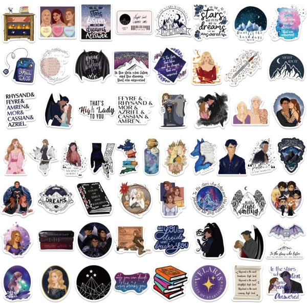 60 st Acotar Merchandise Stickers  Bok Grafisk Vinyl Vattentät Klistermärke för Vattenflaska,Skateboard,Laptop,Telefon,Scrapbooking för Festtillbehör