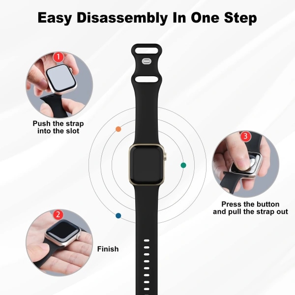 6-pakkaus urheilurannekkeita, jotka ovat yhteensopivia Apple Watch -rannekkeen kanssa 38/40/41 mm, silikoninen vaihtoranneke iWatch Ultra 2:lle, sarjoille 9 8 7 6 5 4 3 2 1 42/44/45/49mm