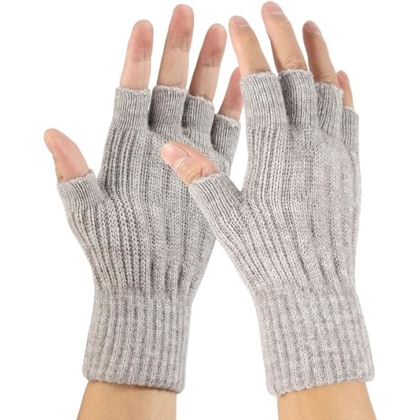 2 kpl Fingerless Gloves - Talven lämpimät Fingerless Rukkaset Half Finger Gloves miehille ja naisille, Tuulenpitävät Lämpimät Joustavat Käsineet,B