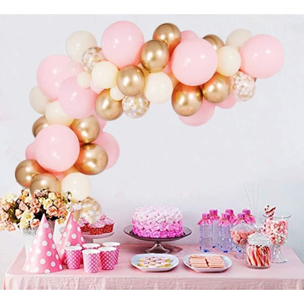 Rosa guld ballongbåge kit, ballonger dekorationer bakgrund perfekt för flickor födelsedag baby bridal shower festdekorationer