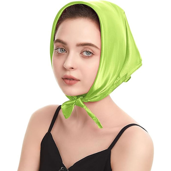 Silkefølelse Skjerf Kvadratisk Chiffon Skjerf Ensfarget Bandanas Retro Skjerf for Kvinner Hals Skjerf Veske Skjerf
