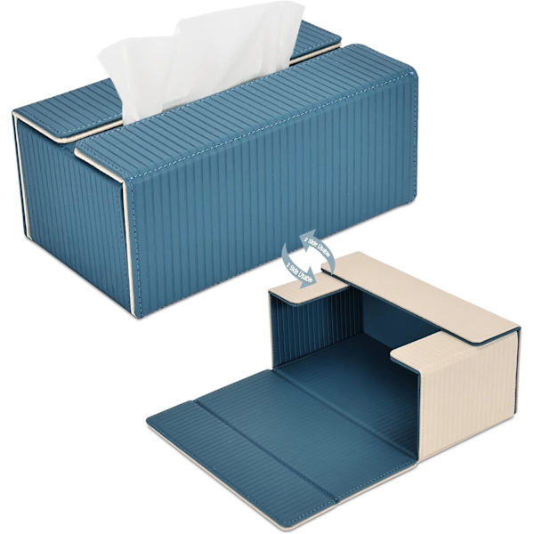 Rektangulär PU-läder servettlådehållare, vändbar för Kleenex, servetter, torktumlare arkdispenser för bil, badrum, kontor, heminredning