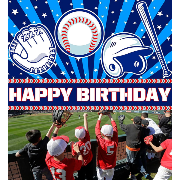 7*5 jalkaa, baseball syntymäpäiväjuhlien koristelu Baseball Hyvää syntymäpäivää Tausta Baseball valokuvatausta