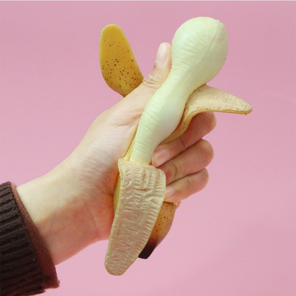 Pack of 2 Squishy Banana Toys Simulation Banana Squishy Squeeze Toys, Super Soft Stress Relief Spotted Peeled Banana Party Favors,6.88inch