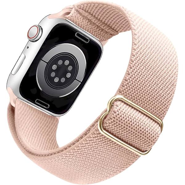 Stretchig klockarmband Kompatibel med Apple Watch Band 41mm 40mm 38mm Bekvämt Justerbart Sportband för Kvinnor Män - Ljusrosa