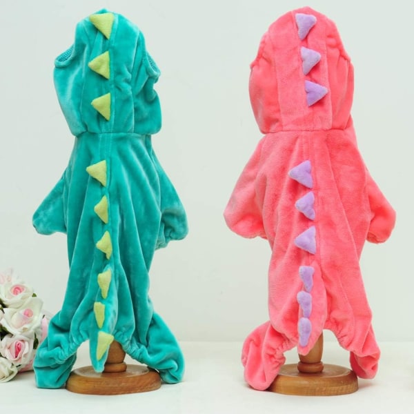 Hund dinosauriedesign kostym rosa husdjurskläder för medelstora och stora hundar (rosa, M)