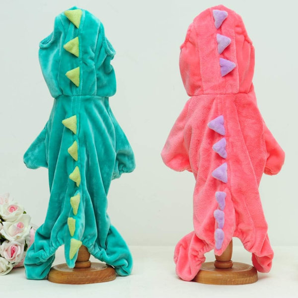 Hundedinosaur-design kostume, lyserødt kæledyrstøj til mellemstore og store hunde (lyserødt, M)