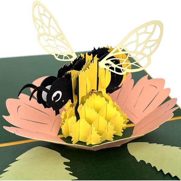 Pop Up Honey Bee-kort,Honey Bee 3D-hilsenskort,For morsdag, Vår, Tenker på deg, Takk, Sympati, Bryllup, Jubileum, Alle anledninger