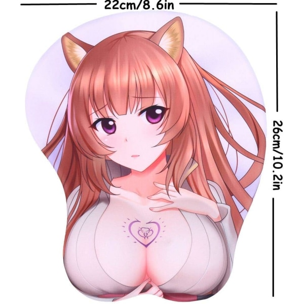 Raphtalia 3D Musemåtter Anime Musemåtter med Håndledsstøtte 2Way Skin (Raphtalia F)