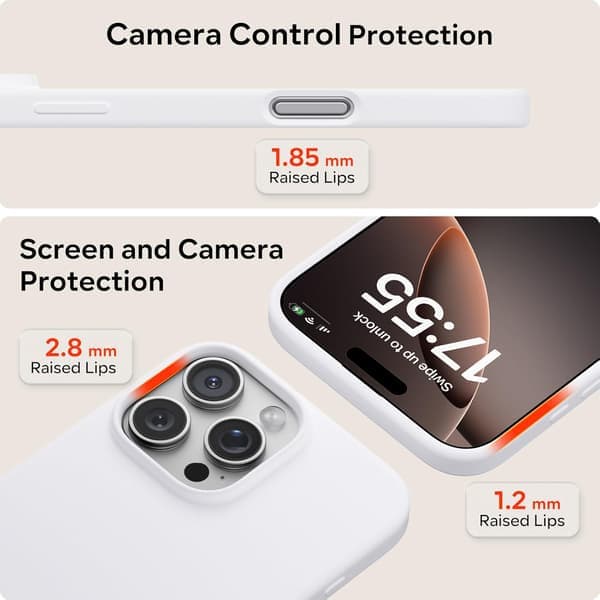 iPhone 16 Pro Case Liquid Silicone, Shockproof Case Compatible with iPhone 16 Pro Case Soft, Full Protective Case (White) White iPhone 16 Pro White white iPhone 16 Pro
