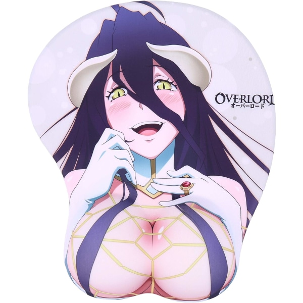 Overlord Albedo 3D Anime Musemåtter med håndledsstøtte Gaming Musemåtter 2Way Skin (Overlord)