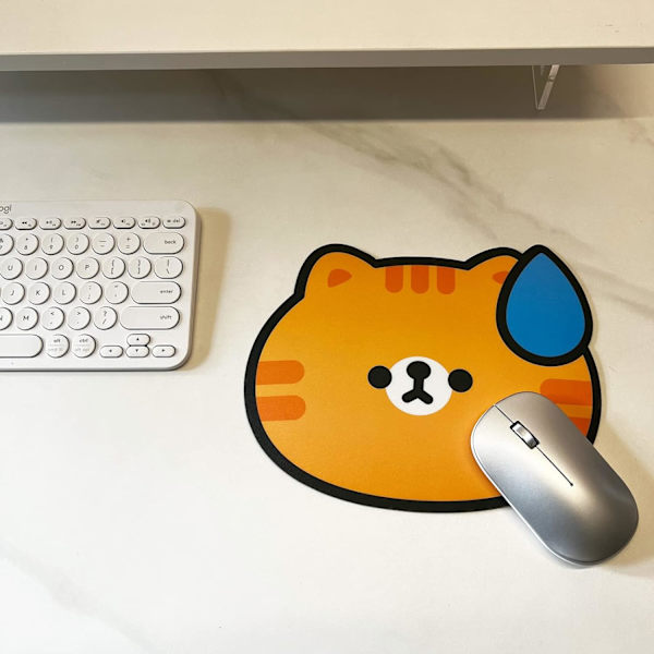 2 stk. søde musemåtter, Kawaii K-pop/japansk musemåtte, tilpasset vandtæt PVC-måtte, æstetisk musemåtte til hjemmekontoret, computer, bærbar computer, kat