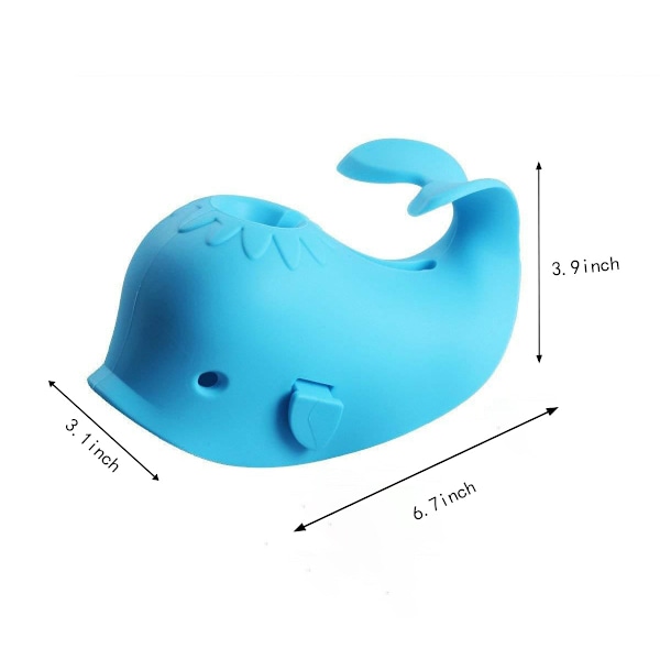 Badetud-dæksel til badekar, babybruserbeskyttelsesdæksel En sjov måde at beskytte baby mod at støde hovedet  Sødt blødt hvaldesign Fremstilling(1 pakke, blå)