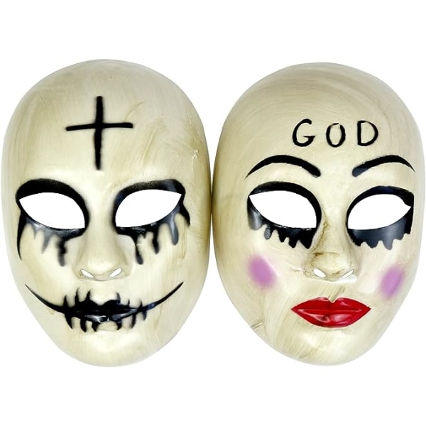 2 kpl, The Purge Anarchy Evil Smiley Mask Horror Killer GOD Mask Halloween Movie Cosplay Mask