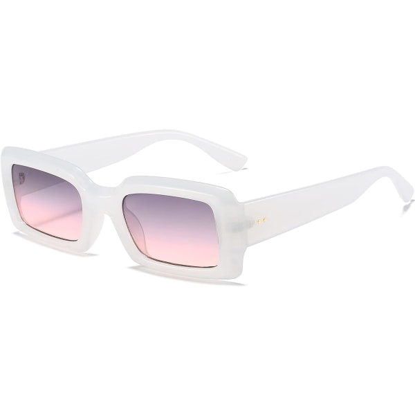 Tykke Chunky rektangulære solbriller til kvinder Mænd Moderne små firkantede solbriller Mode fedt smal stel solbriller