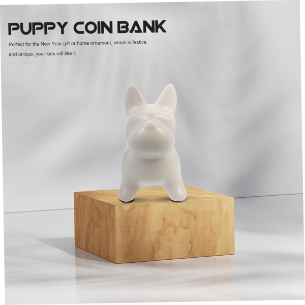 Piggy Bank Child Mynt Keramikk Husholdning, fransk bulldog, gull