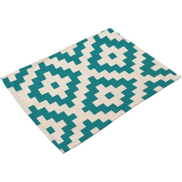 Set of 6 modern design placemats in cotton and linen 42 x 32 cm Set of 6 (art-a).