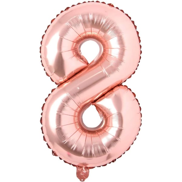40 tommers bokstav rosa gull alfabet nummer ballong folie Mylar fest bryllup bachelorette bursdag brude dusj konfirmasjonsjubileum (rose gull 8)