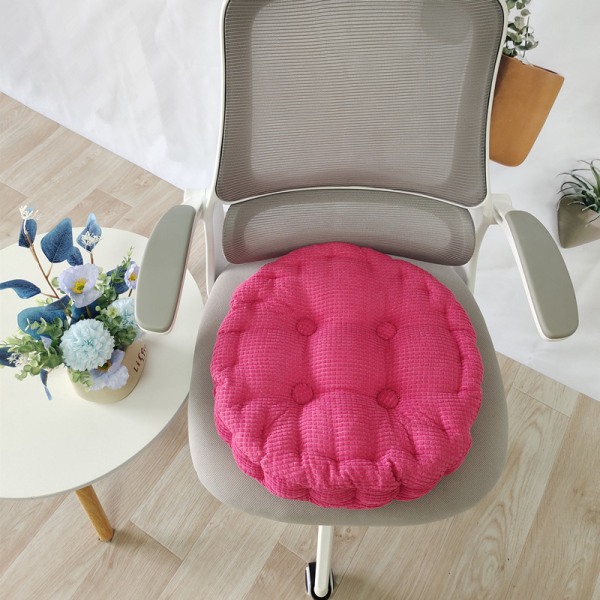 2 kpl lattiatyynyä, neliömäinen ja pyöreä meditaatiotyyny, samettityyny, koristeellinen tuolityyny (15,8 × 15,8 tuumaa × 40 cm, vaaleanpunainen, pyöreä)