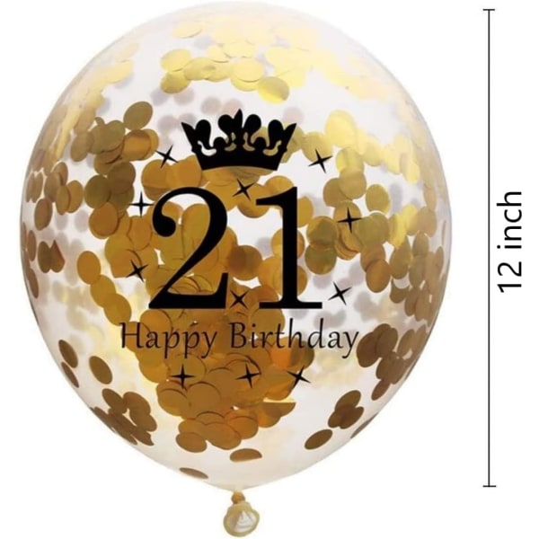 Antal balloner 21 guld - 21. fødselsdagsdekorationer Balloner 12 tommer, balloner Nummer 21 balloner Guldballoner Fødselsdagsfestdekorationer