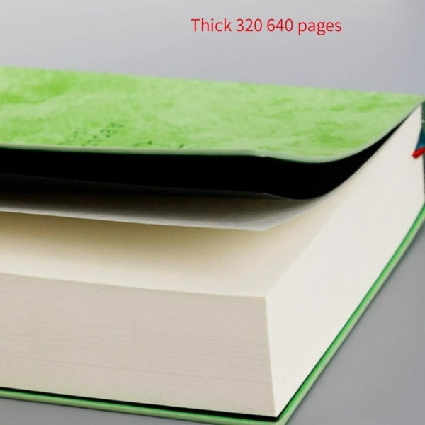 Fodrad journalanteckningsbok -B5 Anteckningsbok med breda linjer Tjock journal för skrivning, 80 g/m² fodrat papper, mjukt läder, för kvinnor män Arbetskontorsskola