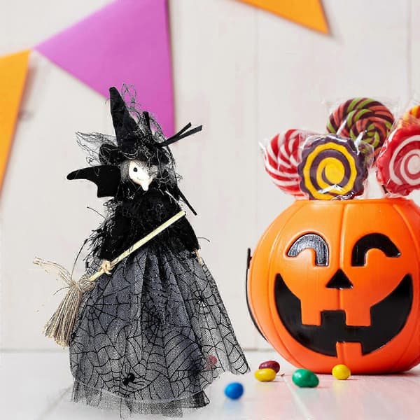 Halloween Witch Doll Halloween Tree Topper Decoration Witch Doll Desktop Decoration