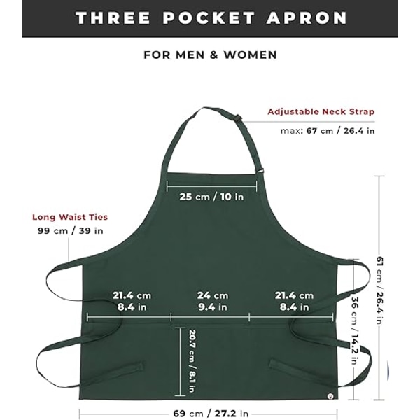 Unisex treficksförkläde, en storlek, hunter green